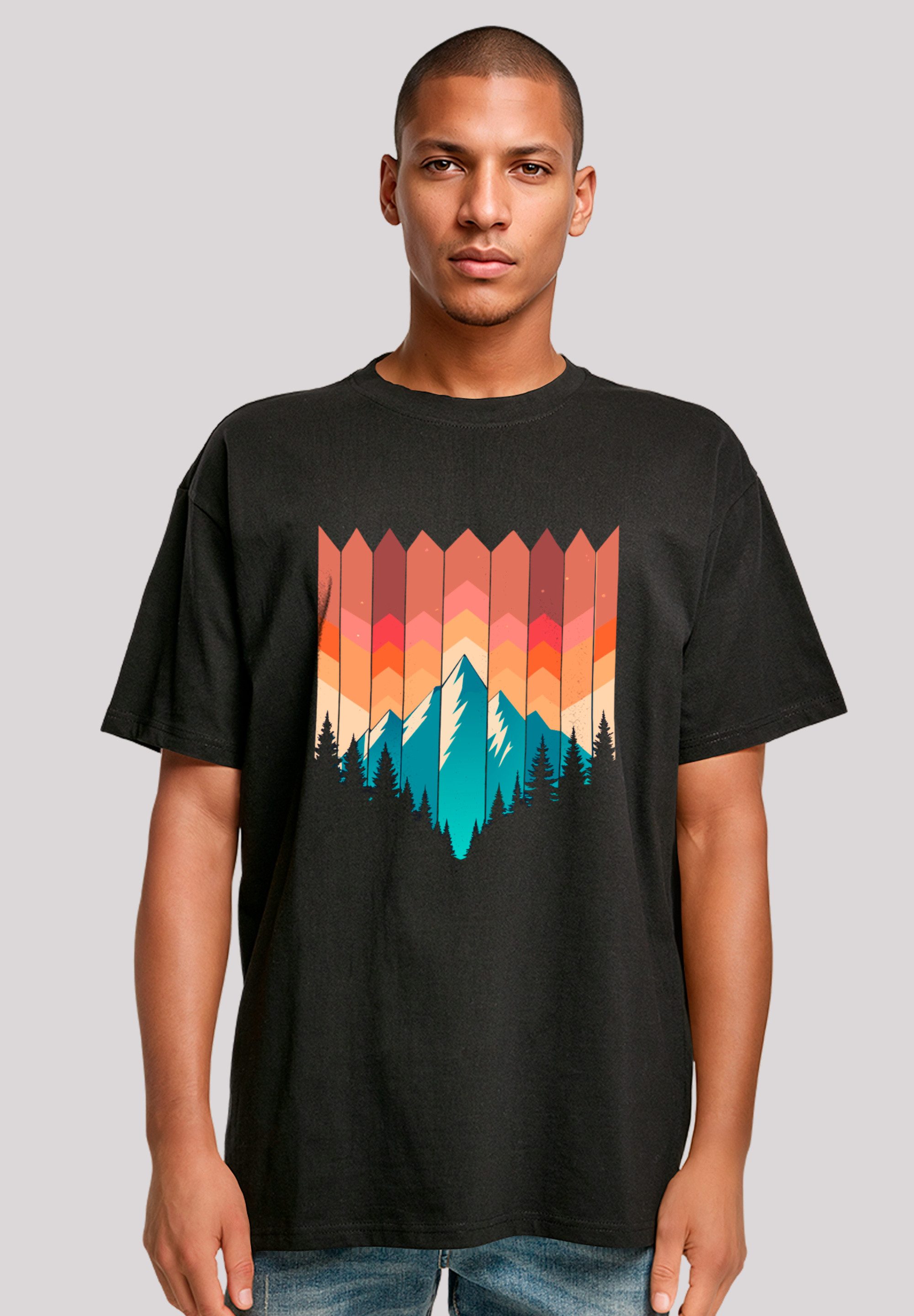 F4NT4STIC T-Shirt Berg Sonnenuntergang Geometrisch Premium günstig online kaufen