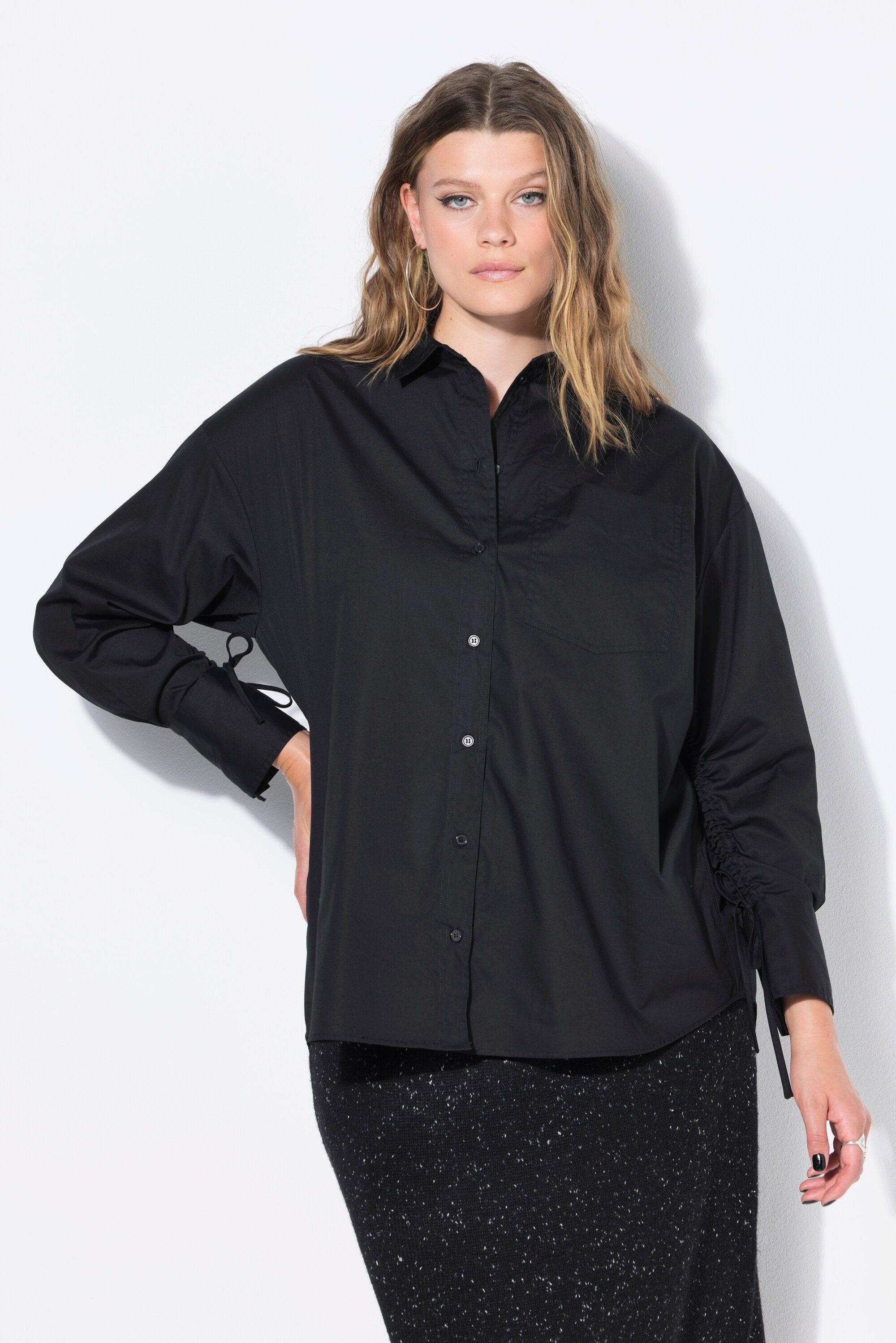 Studio Untold Hemdbluse Hemdbluse oversized Langarm innen raffbar