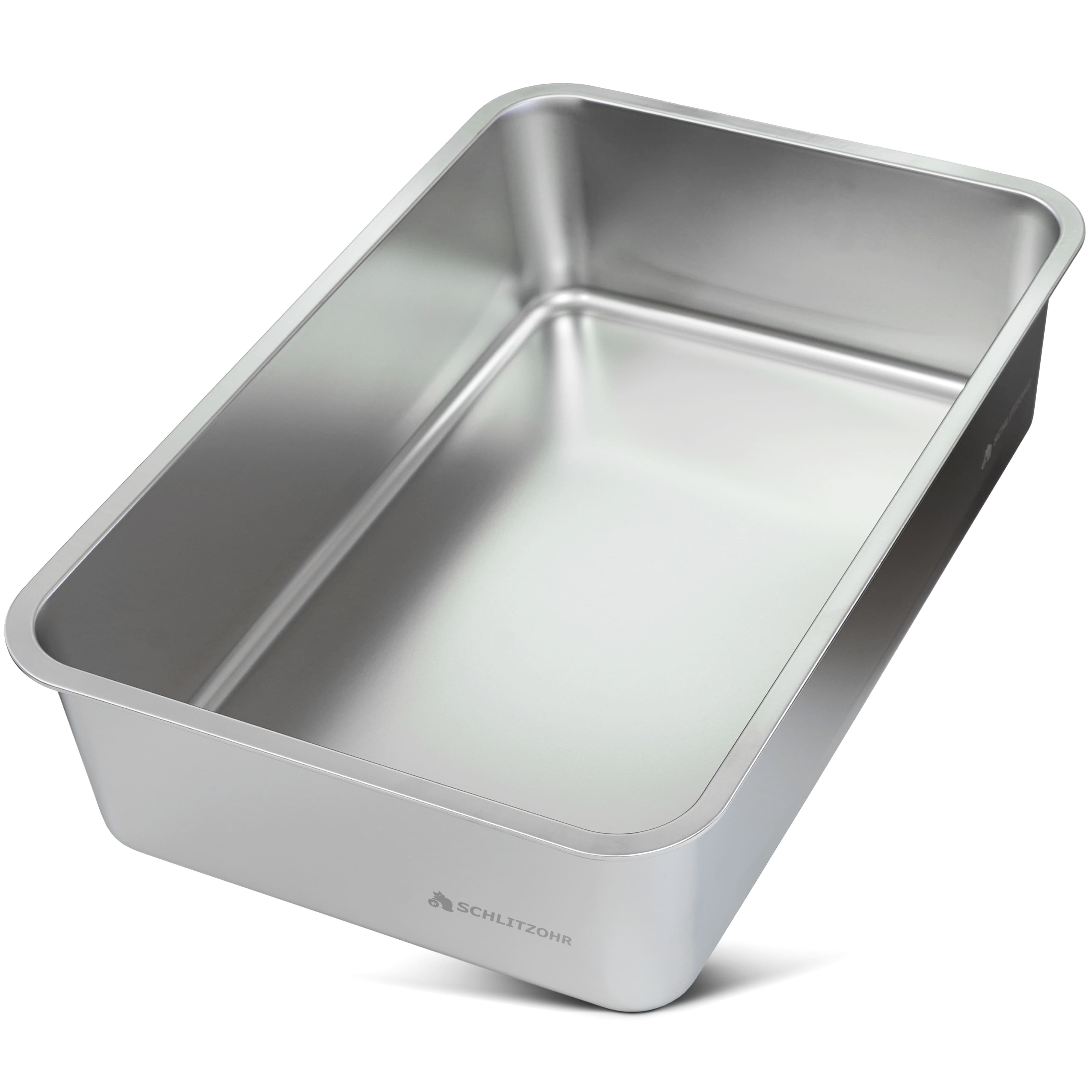 SCHLITZOHR Katzentoilette XXL Premium Edelstahl Katzenklo Lotte - silber, BxLxH: 60x40x15 cm, Edelstahl Toilette