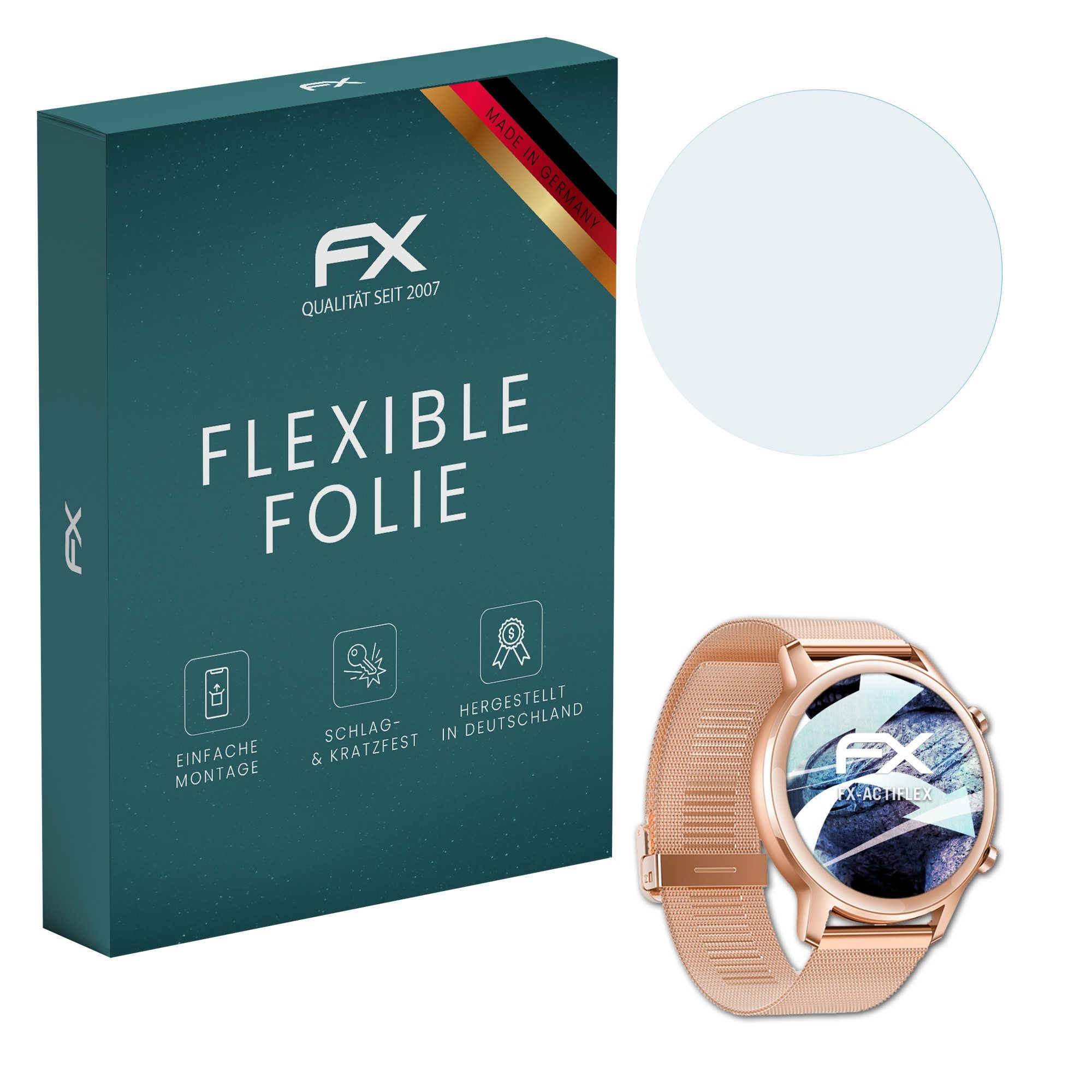atFoliX Schutzfolie Displayschutzfolie für Honor MagicWatch 2 42 mm, (3 Folien), Ultraklar und flexibel