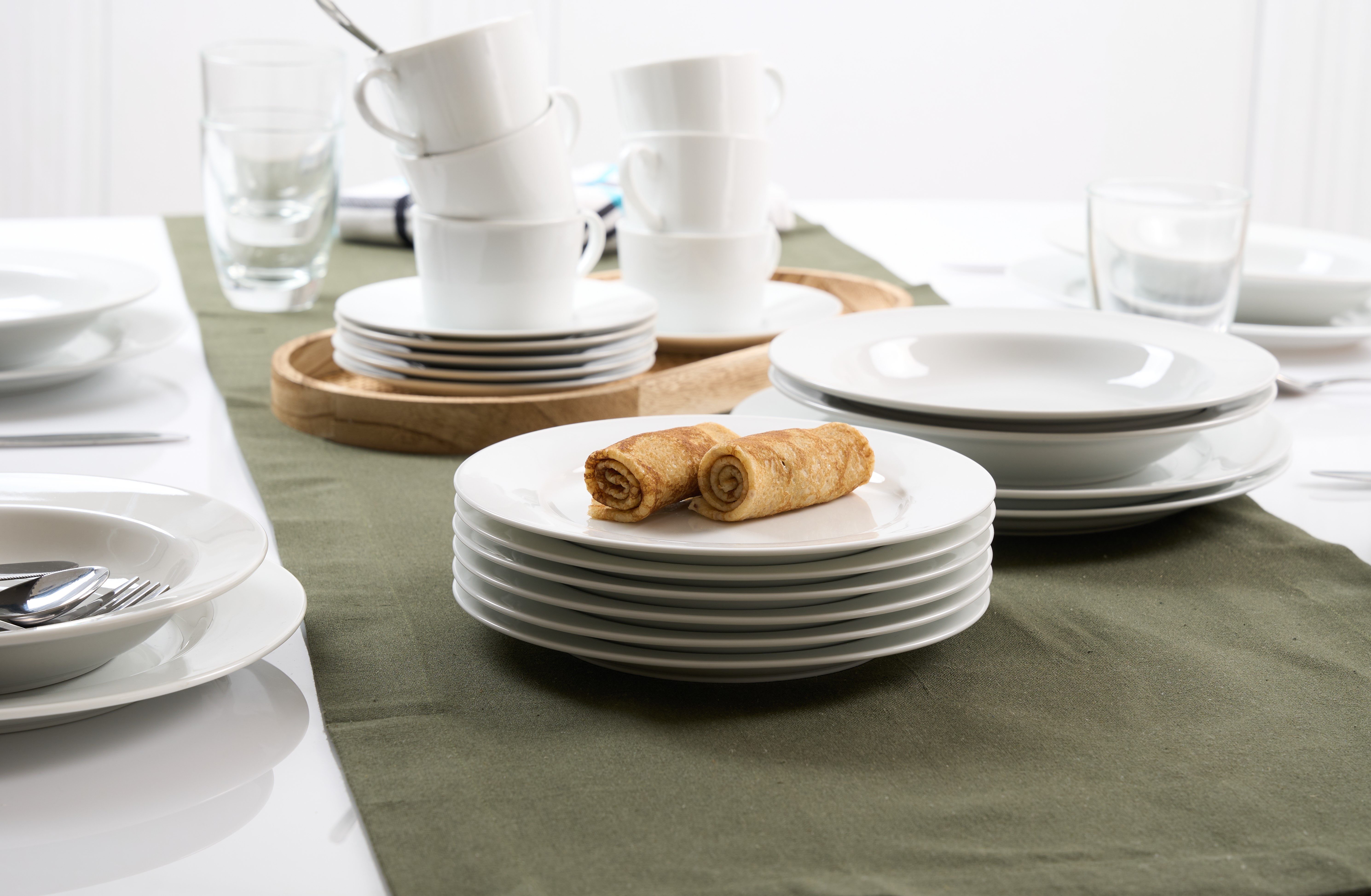 Retsch Arzberg Frühstücksteller Teller Set, HEIKE WEISS, Dessert- & Kuchenteller 21 cm, Porzellan, (6 St), perfekt für Frühstück, Kaffee, Abendessen, spülmaschinenfest
