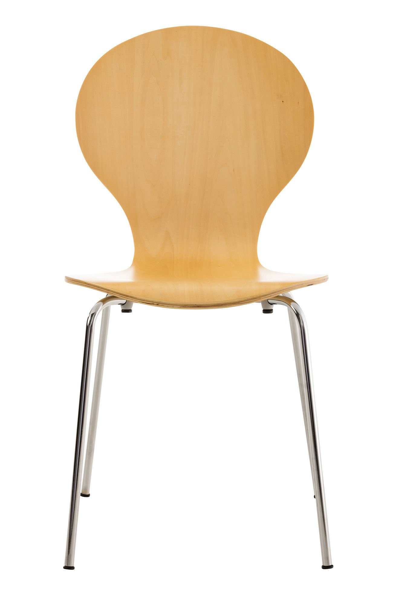 TPFLiving Besucherstuhl Daggy mit ergonomisch - Warteraumstuhl Holz Sitzfläche: (Besprechungsstuhl Sitzfläche Natura - chrom Gestell: - Messestuhl), Konferenzstuhl geformter - Metall