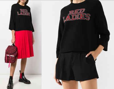 RED VALENTINO Strickpullover VALENTINO Red Ladies Insertia Cropped Wool Cashmere Jumper Pullover Pu