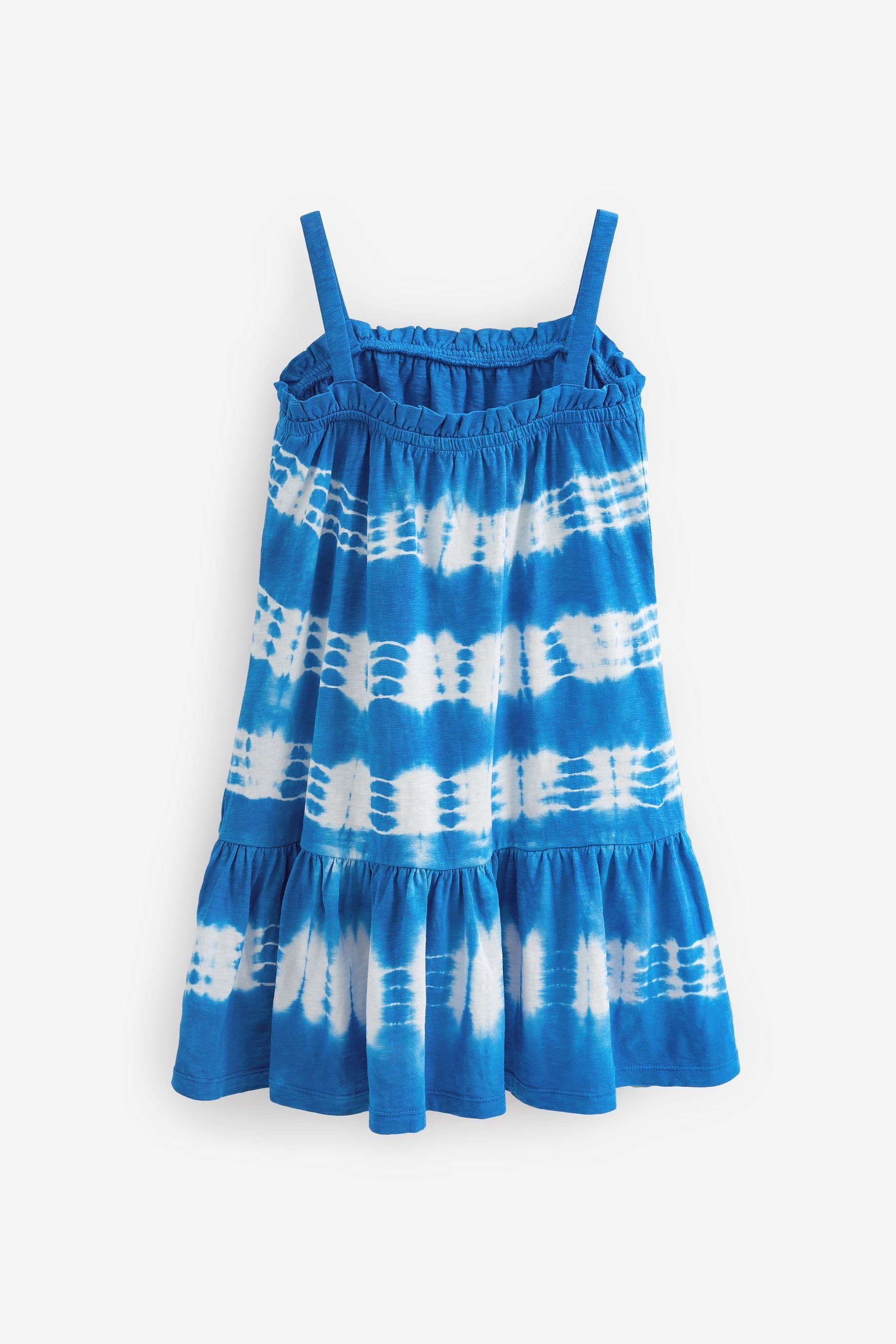 Next Trägerkleid aus Jersey Kleid Dye Spaghettiträgern Stripe (1-tlg) mit Blue/White weichem Tie