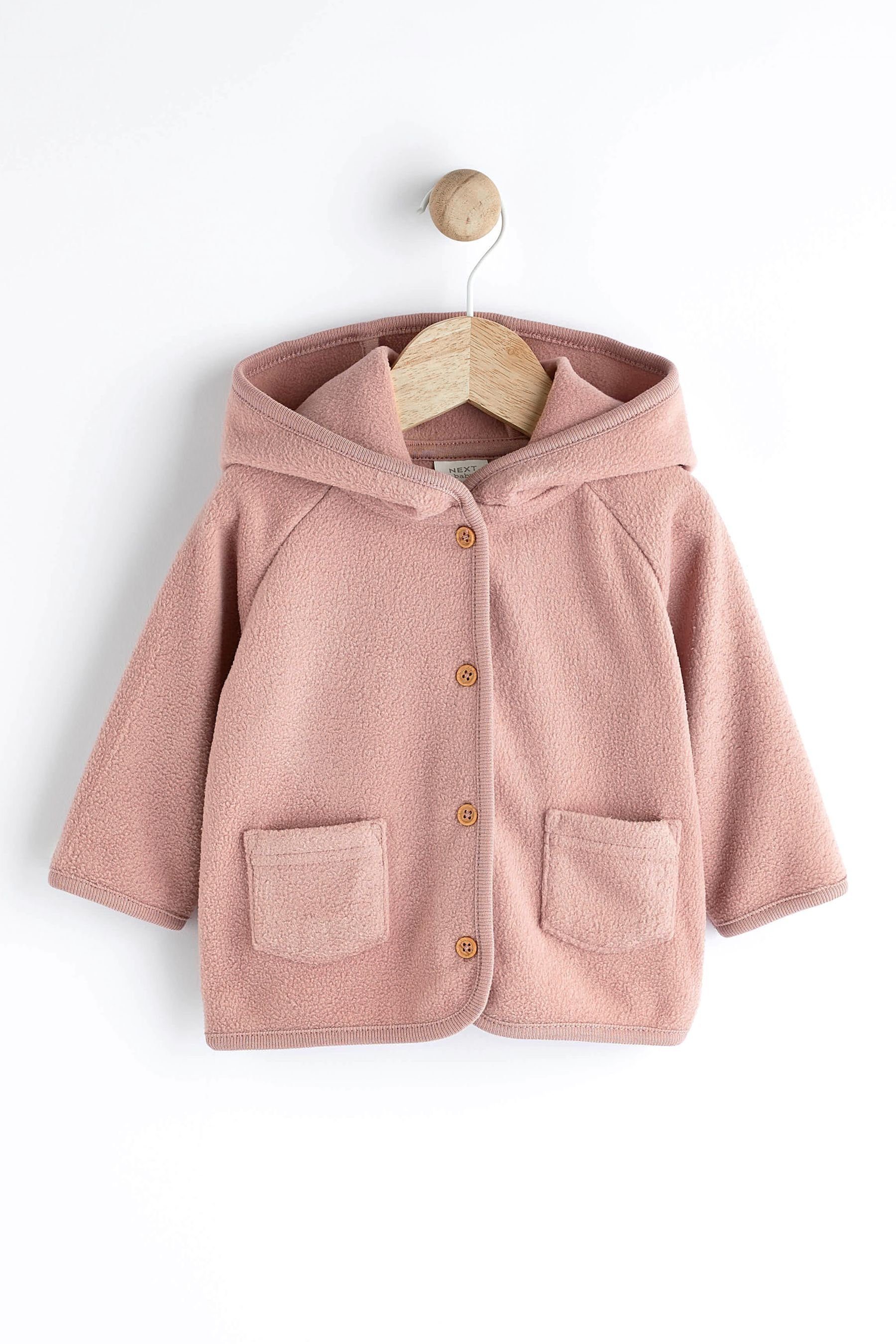 Kapuzenfleecejacke Next (1-St) Fleece Kuschelige aus Baby Kapuzenjacke