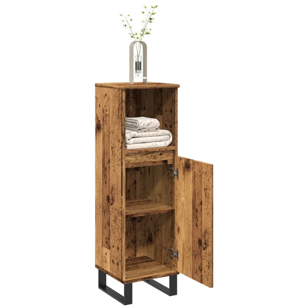 vidaXL Badezimmerspiegelschrank Badschrank Altholz-Optik 30x30x100 cm Holzwerkstoff (1-St) – Bild 2 von 5