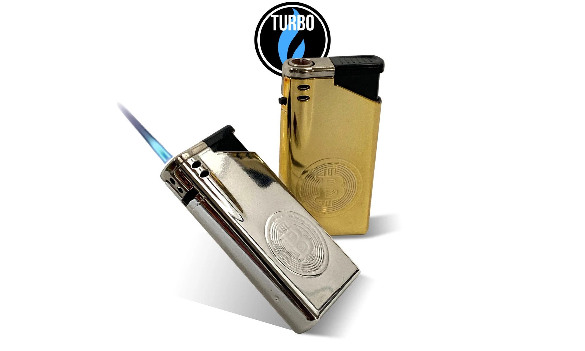 Nass Feuerzeuge 2er Jet Feuerzeug Jet-Flame Sturm Mini Bunsenbrenner Bit-Metall-Editi (2-St)