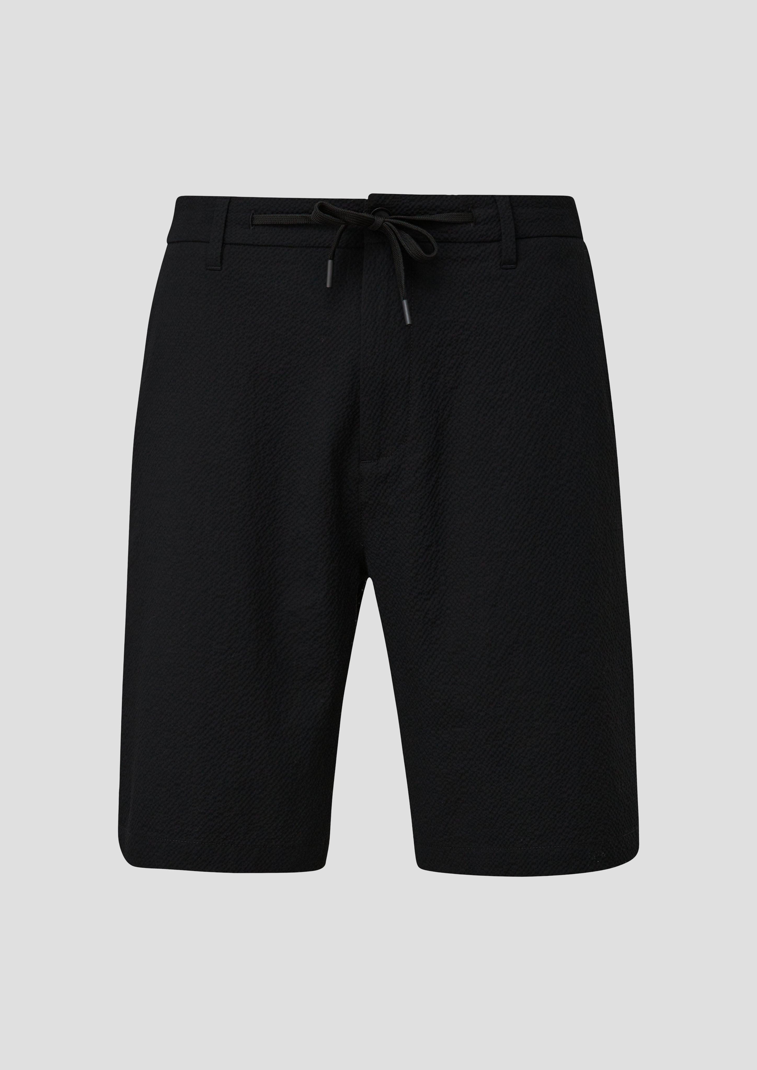 s.Oliver BLACK LABEL Bermudas Seersucker-Shorts im Relaxed Fit Durchzugkordel