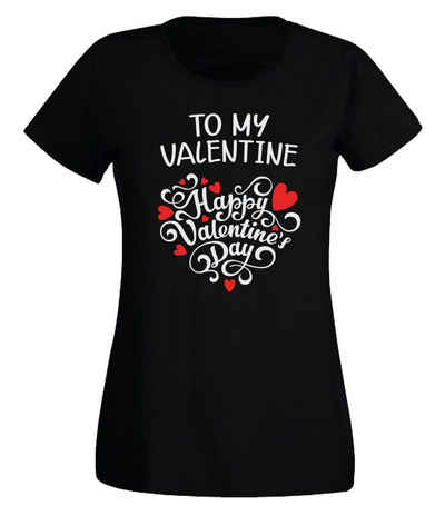 G-graphics T-Shirt Damen T-Shirt - To my Valentine – Happy Valentines Day Slim-fit, mit trendigem Frontprint, Aufdruck auf der Vorderseite, Spruch/Sprüche/Print/Motiv, für jung & alt