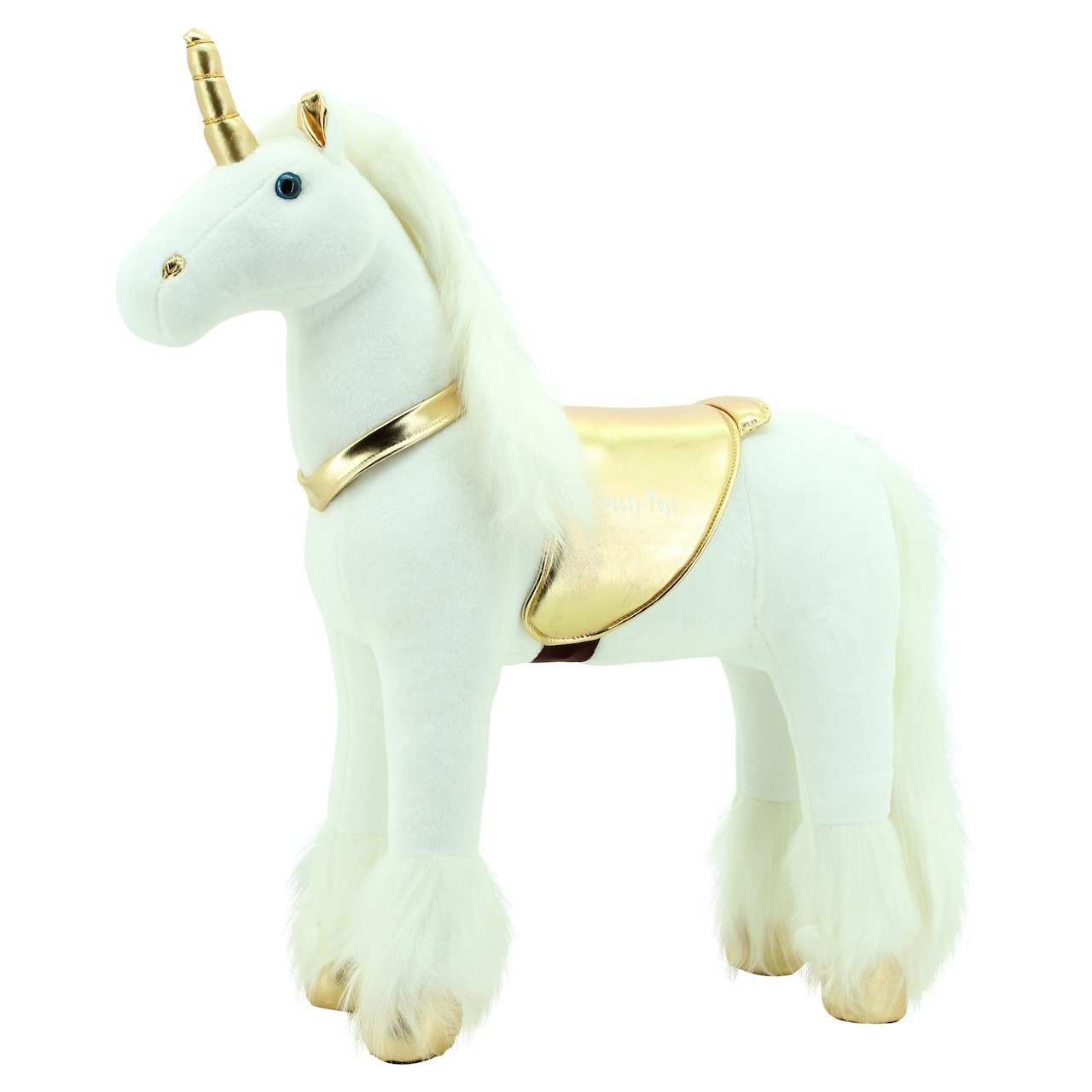Sweety-Toys Stehpferd Sweety Toys 11292 Stehpferd Einhorn 80 cm mit Stahlunterbau in weiß