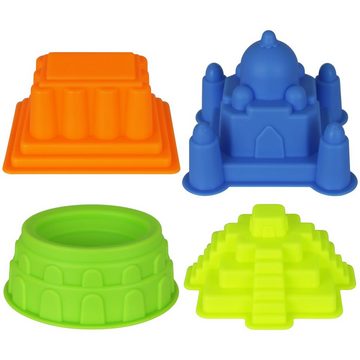 EDCO Sandform-Set Spielzeug Sandlaster mit Modellwahl Bauwagen Sandspielzeug, Schippe Schaufel Harke Gießkanne Formen Schieber Kipper Bagger