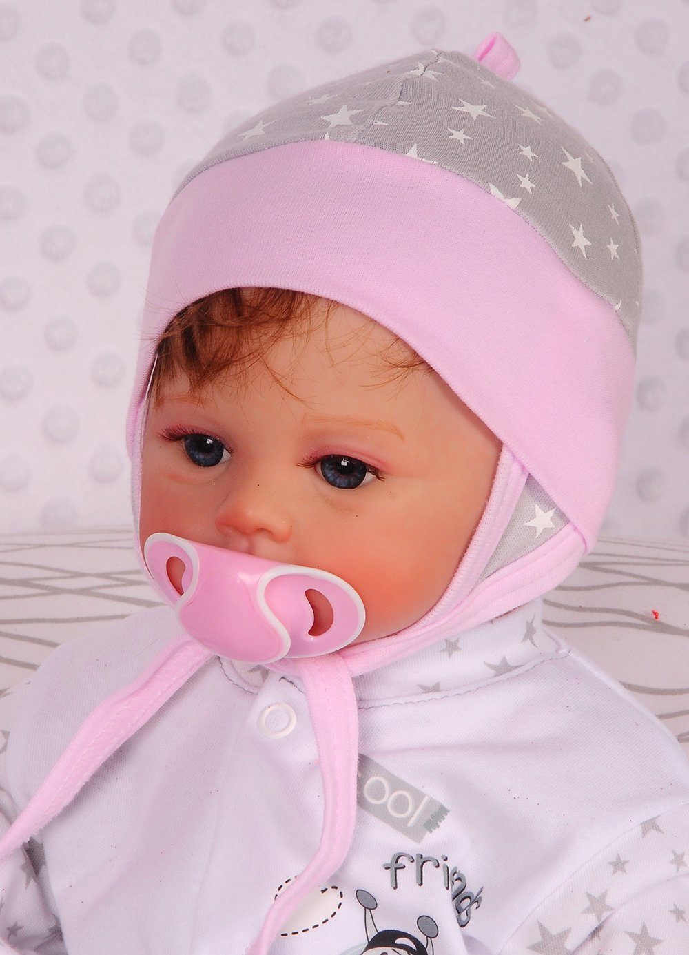 La Bortini Erstlingsmütze Mütze für Neugeborene Babymütze Baby Haube 32 34 36 38 40 aus reiner Baumwolle, Mützchen zum Binden | Sommermützen