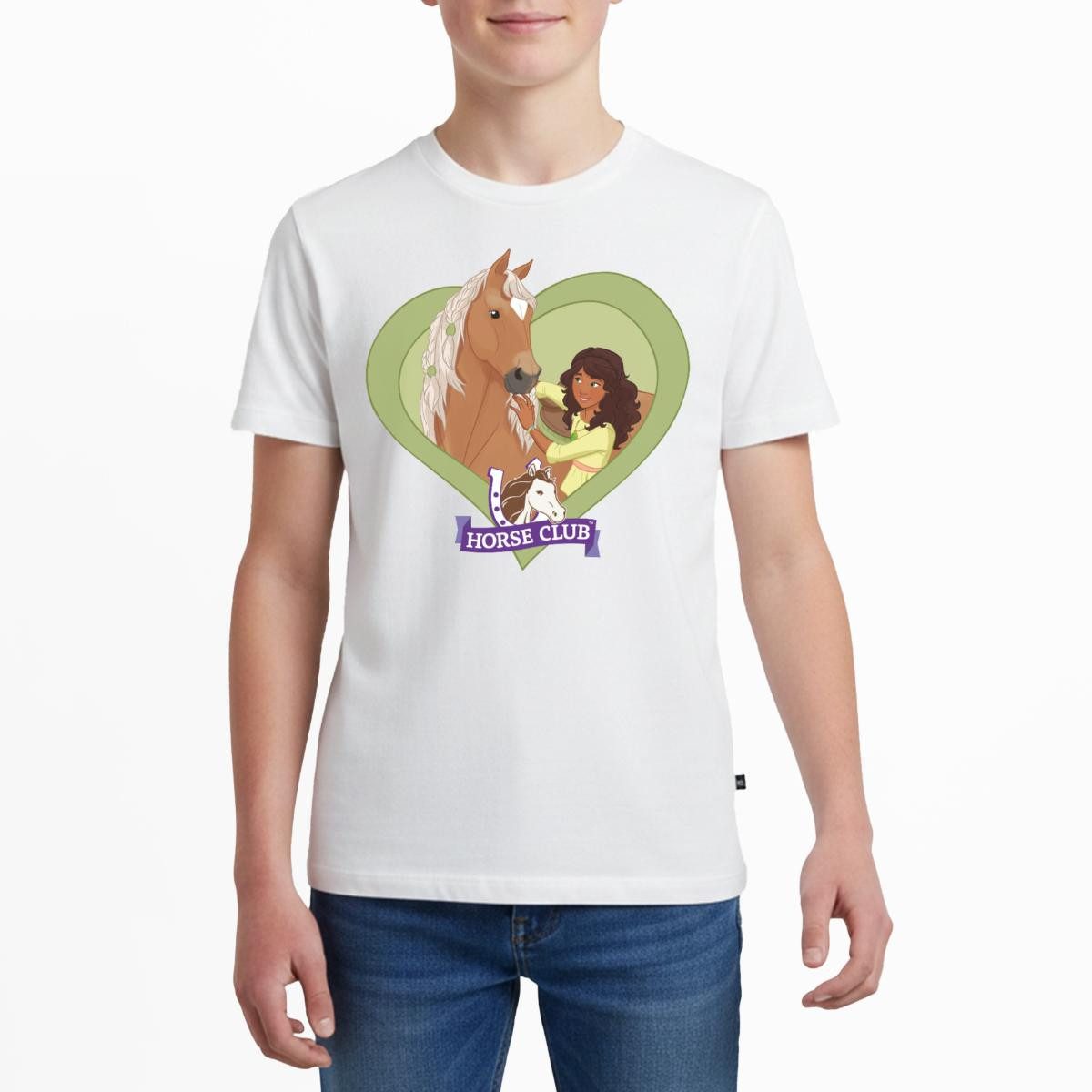 T-Shirt Schleich Horse Club Sarah & Mystery Herzmotiv Teenager Premium T-Shirt