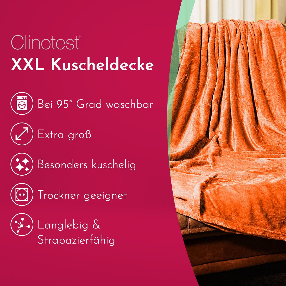 Wohndecke Kuscheldecke aus 100% Polyester, 150x220 günstig online kaufen