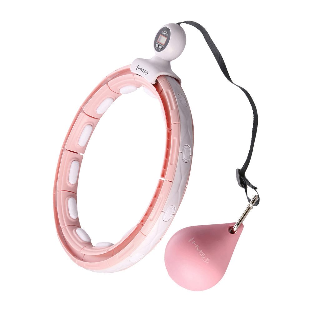 HMS Hula-Hoop-Reifen Fitnessreifen Massagereifen Bauchtrainer (Spar-Set, 1-tlg., 34-44 cm verstellbar), Magnetmassage, Schwerkraftball, LCD-Zähler, verstellbar