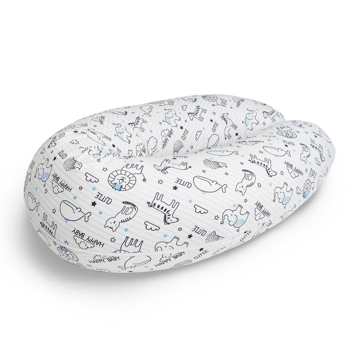 SEI Design mit EPS Mikroperlen, Baumwolle mit Bezug, Bezug Stillkissen 100% Babynestchen Seitenschläferkissen Schwangerschaftskissen