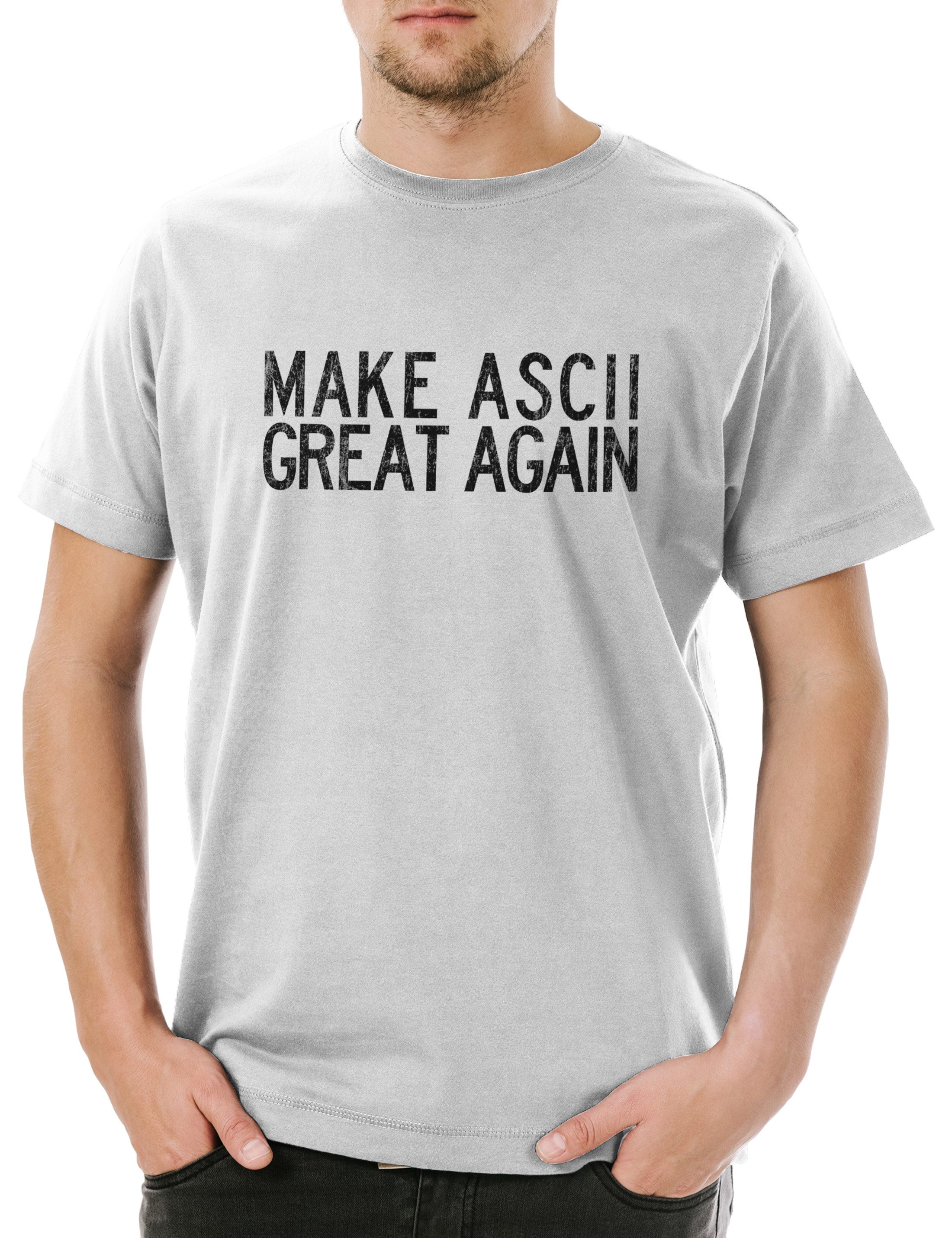 Print-Shirt Make ASCII Great Again Herren T-Shirt Binary Binär Informatiker