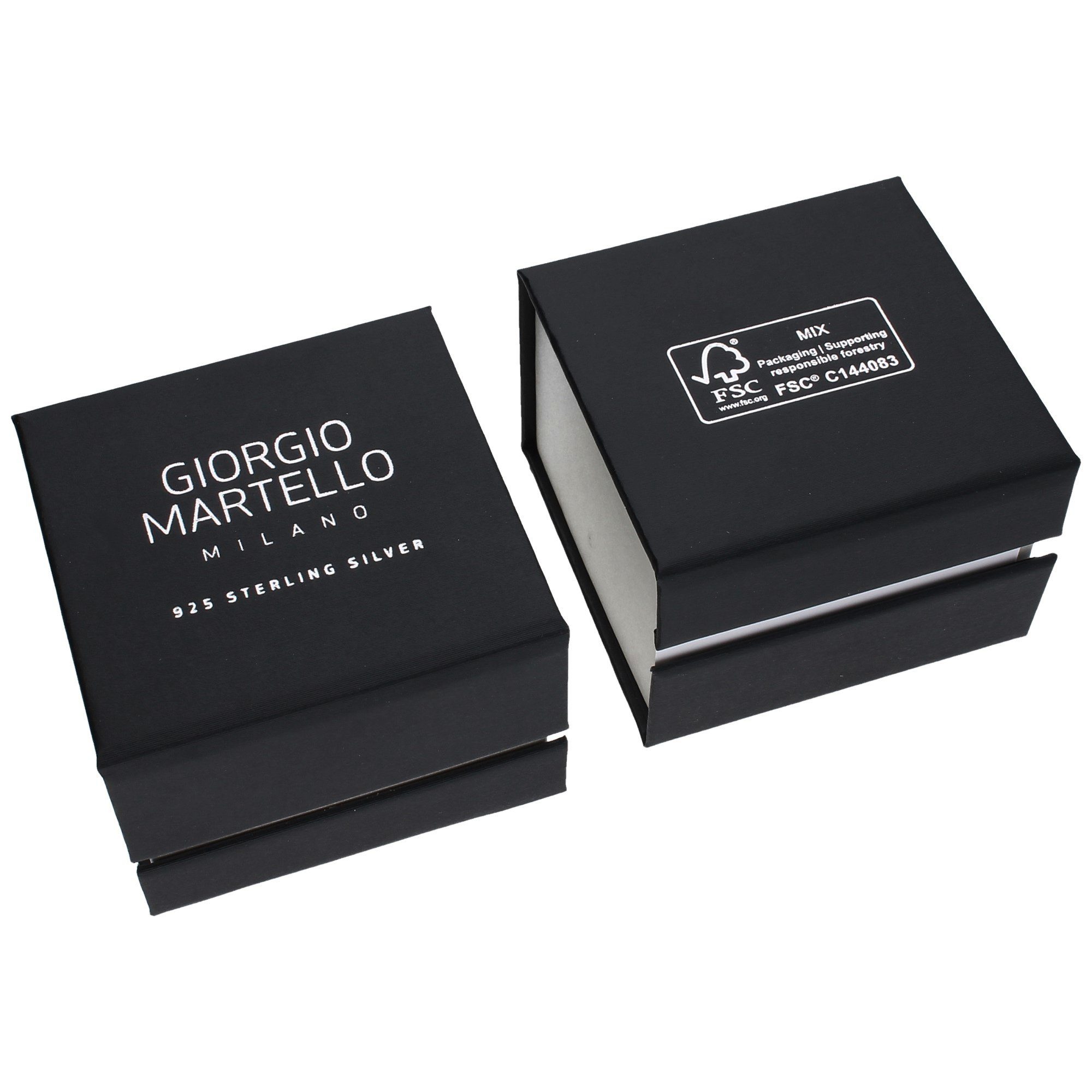 GIORGIO MARTELLO MILANO Paar Ohrstecker mit schwarzen Zirkonia, Silber 925