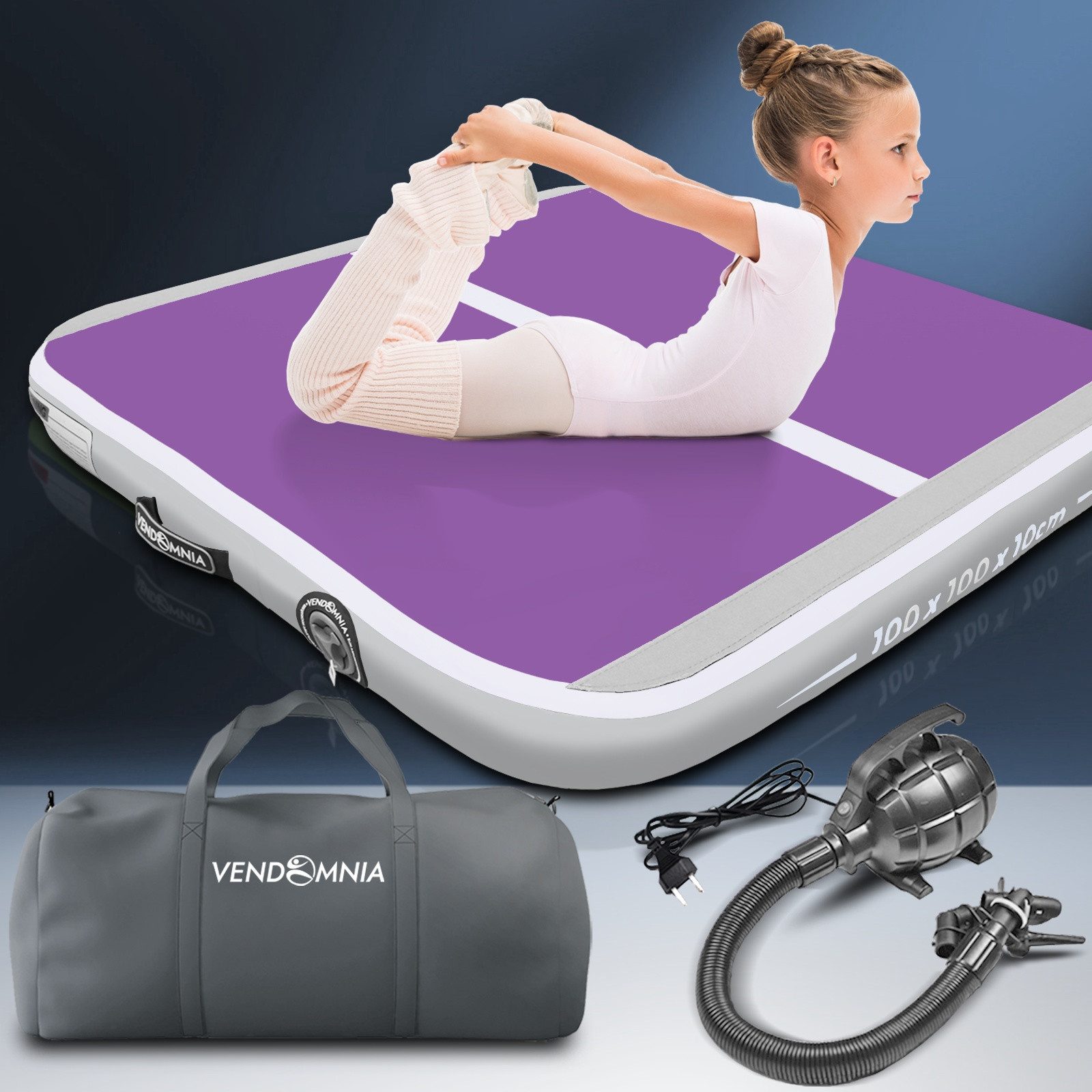 VENDOMNIA Turnmatte AIR Tracking TRACK Matte - aufblasbar, Tumbling Matte (10 cm - 20 cm hoch, mit elektrischer Pumpe, Farbwahl, Größe: 1 2 3 4 m Tumblingmatte, – Bild 5 von 5