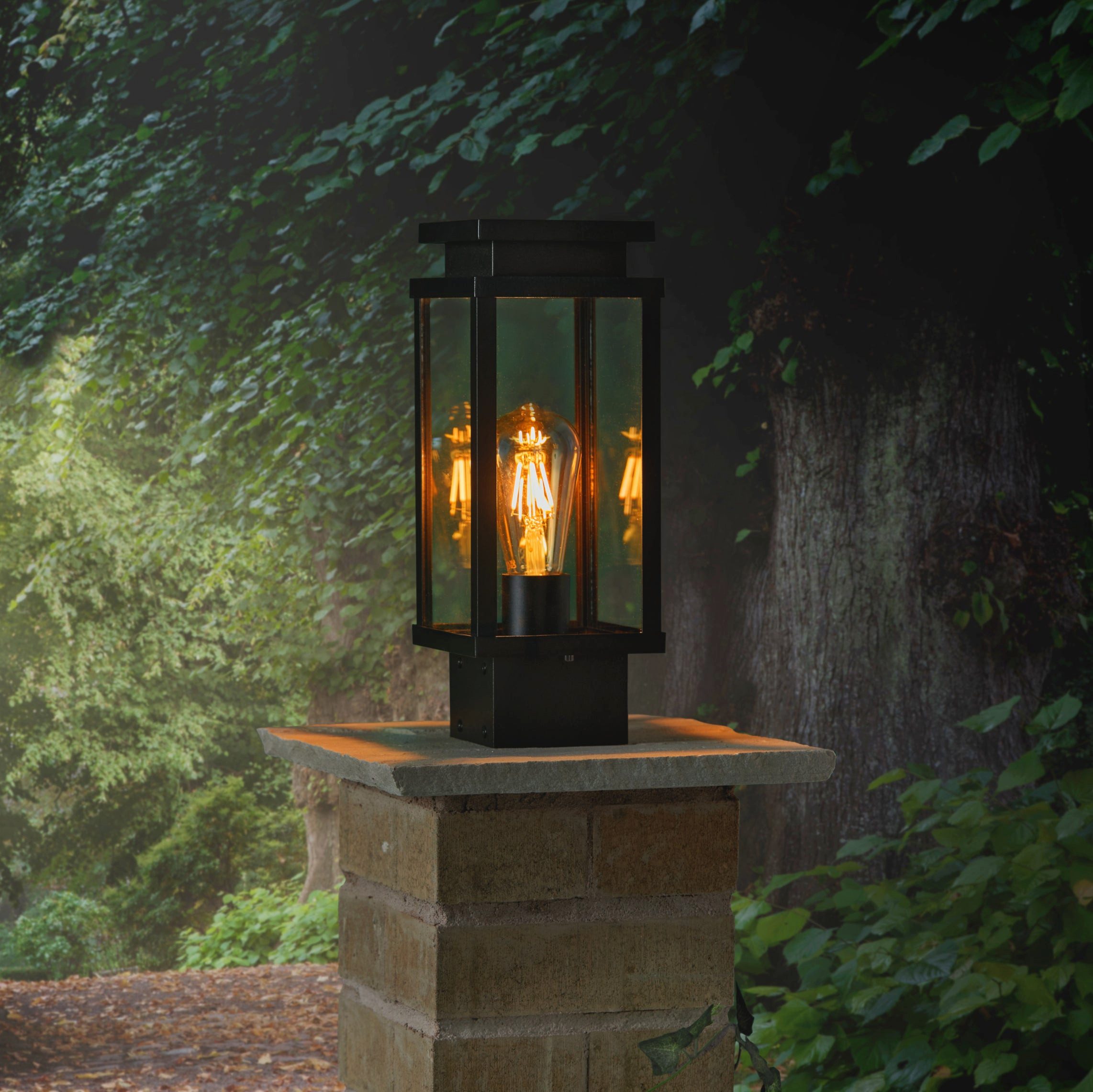Lights4fun LED Gartenleuchte Ebony Zaunleuchte aus Aluminium