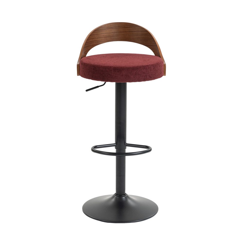 BBWL Barhocker 2er Set mit Rückenlehne Walnussoptik und PU Leder Sitz, Barhocker drehbar höhenverstellbar modern – Bild 2 von 5
