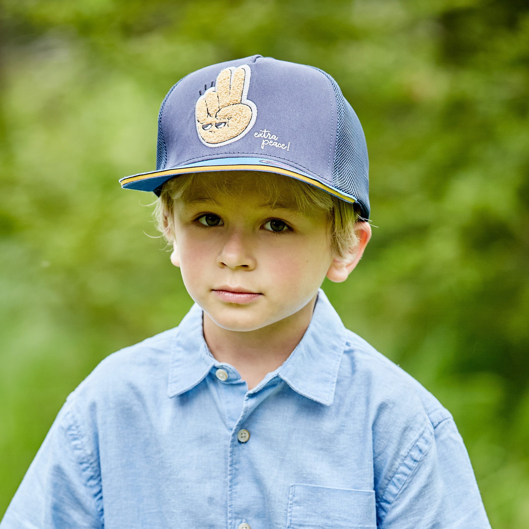 MAXIMO Flat Cap KIDS BOY-Cap Terry Peace Netz hinten, snap-back Verschluß (1-St)