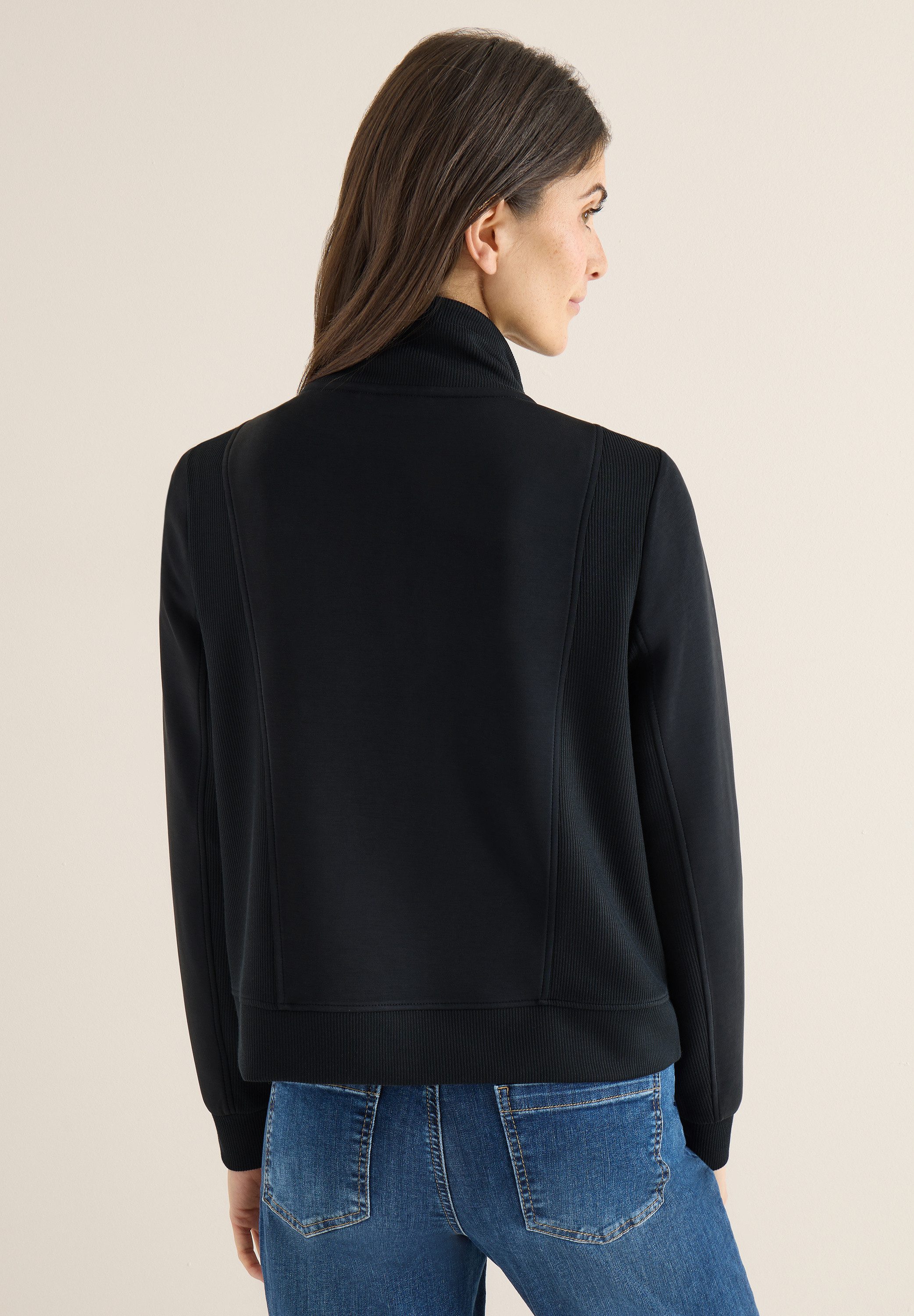 CECIL Sweatjacke mit Tunnelzugband am Kragen günstig online kaufen