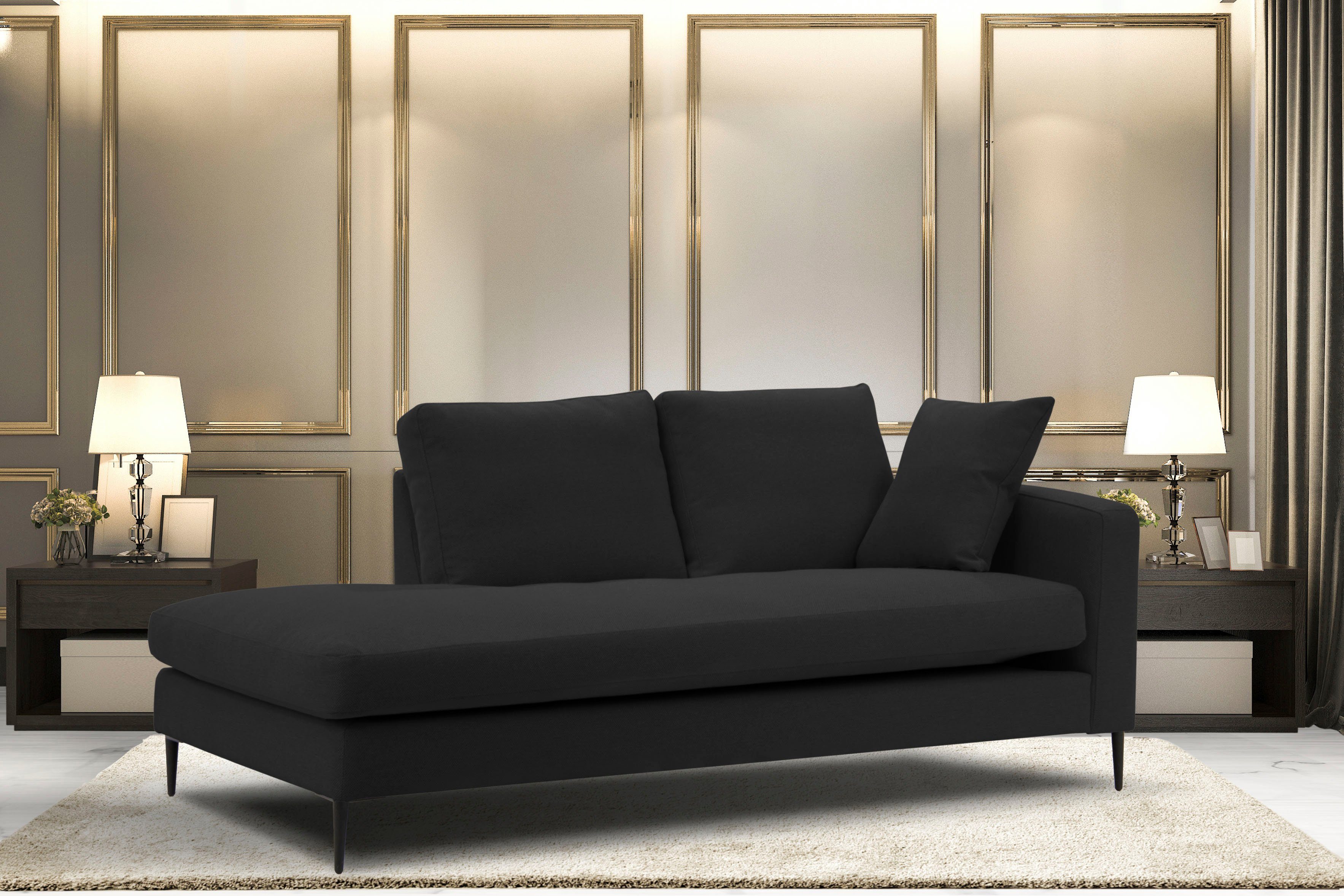 Home affaire Recamiere "Cozy Chaiselongue, Maße B/T/H: 195/97/80 cm" mit lo günstig online kaufen