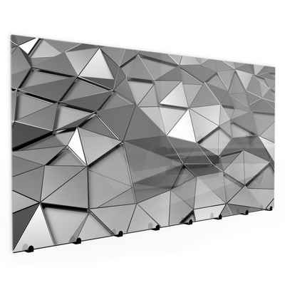 Primedeco Garderobenpaneel Garderobe, Schlüsselbrett mit Magnetwand und Memoboard aus Glas mit Motiv Metall Oberfläche