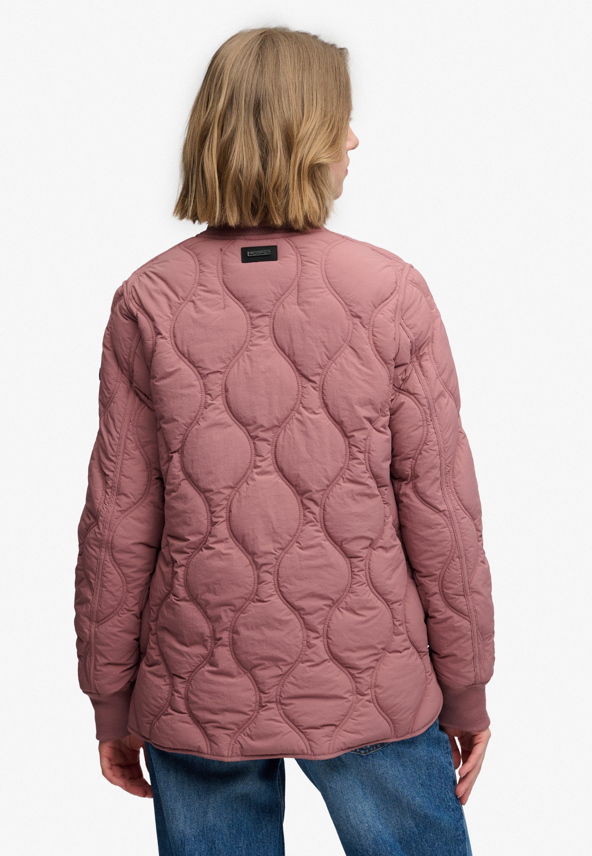 Superdry Steppjacke SHORT ONION QUILT LINER JKT mit Reißverschluss, aus Nylon, Relaxed Fit, unifarbene Optik