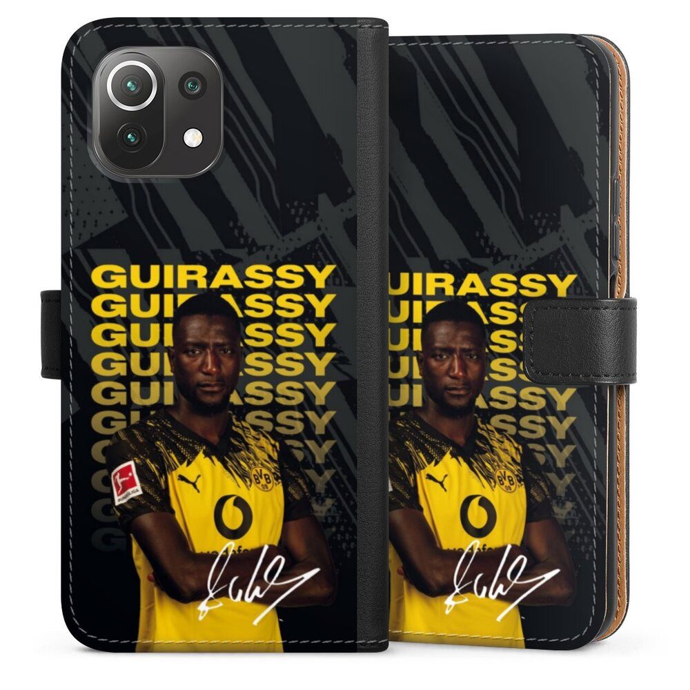 DeinDesign Handyhülle Borussia Dortmund Serhou Guirassy BVB Serhou Guirassy 25/26, Xiaomi Mi 11 Lite 5G Hülle Flip Case Klapphülle Handytasche Leder