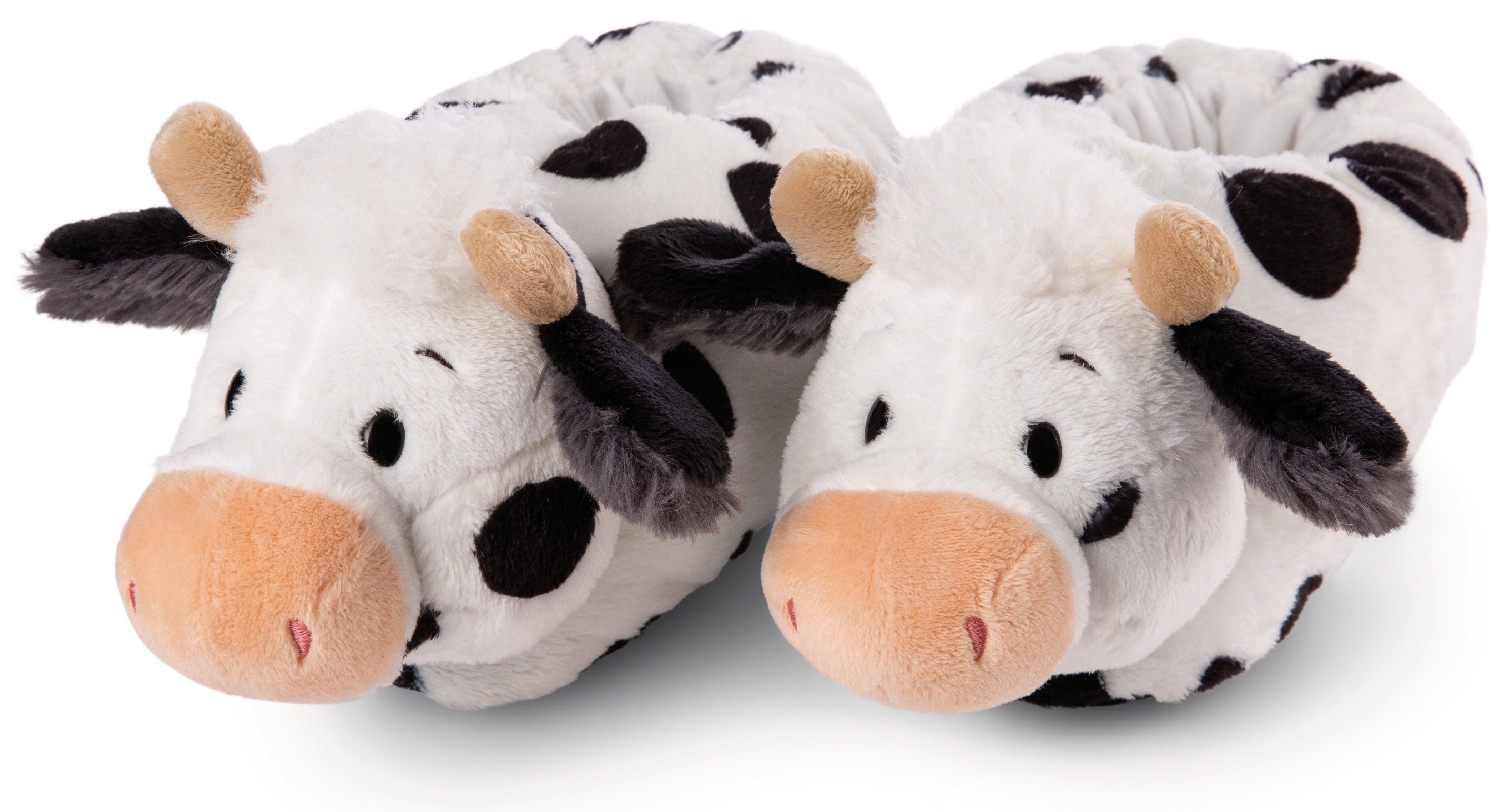 Nici KUH COWLUNA Plüsch Hausschuhe Hausschuh mit Motiv und Kuhflecken