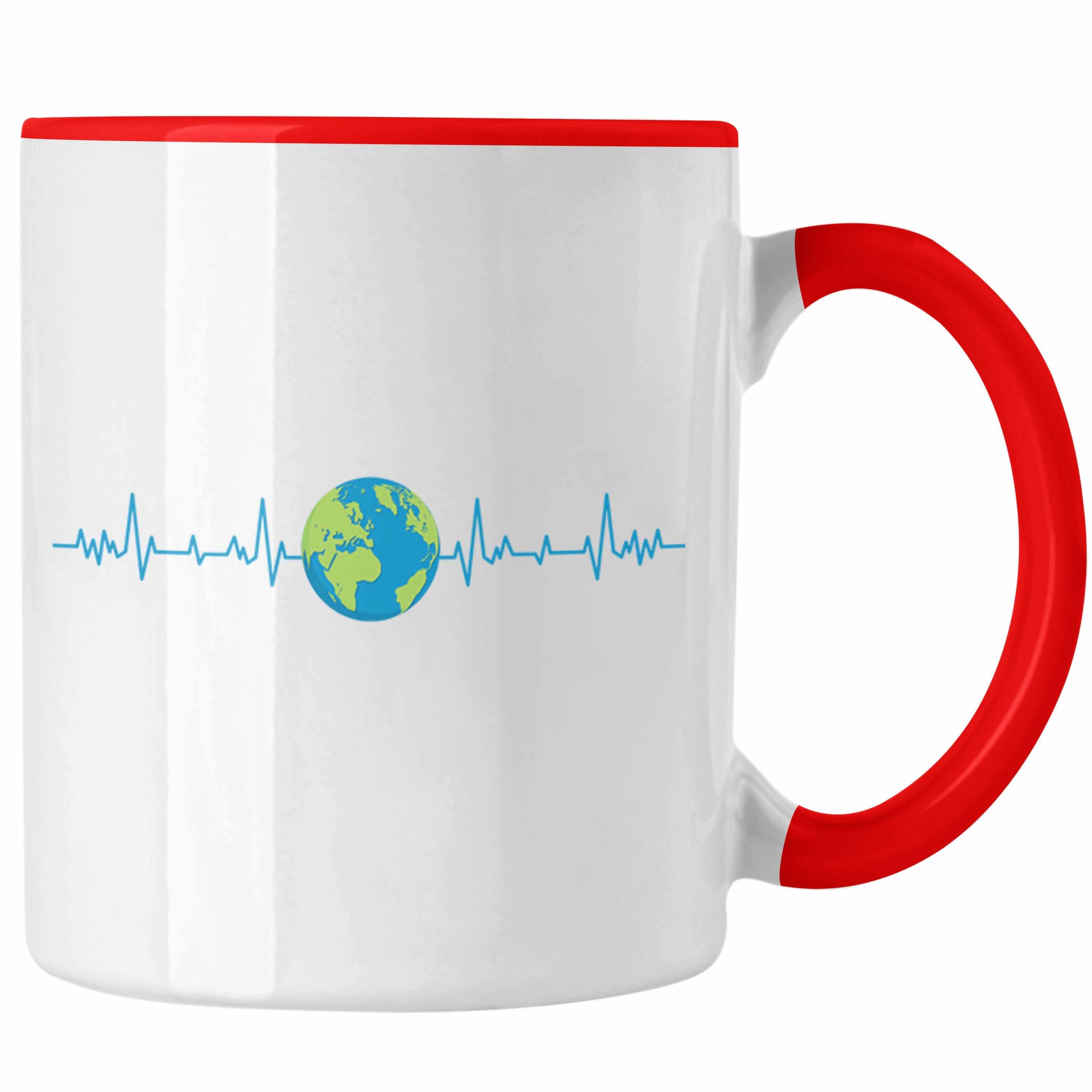 Umwelt Welt Geschenk Trendation Generation Tasse Herzschlag Tasse Retten Aktivisten Rot