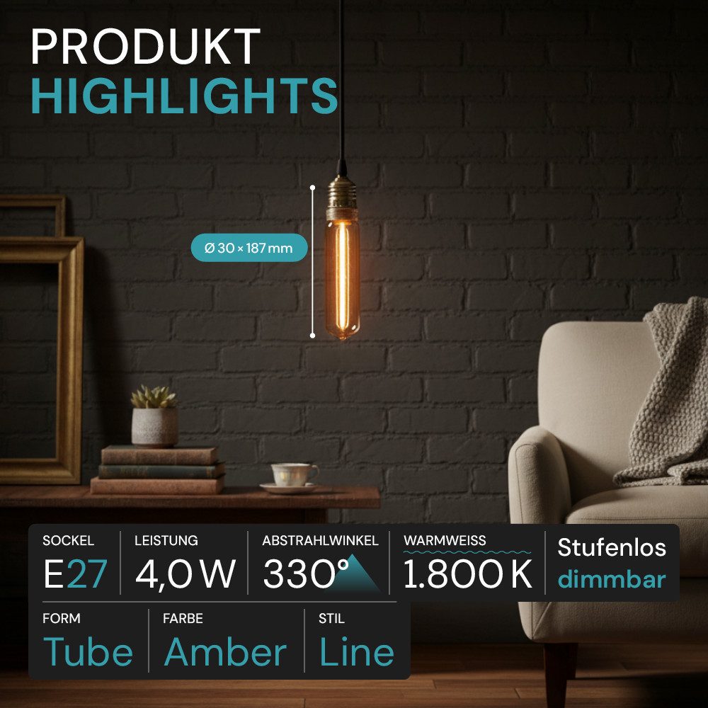 LUXULA LED-Leuchtmittel LUXULA LED-Leuchtmittel E27 4 W 1800 K Warmweiß, E27, Warmweiß