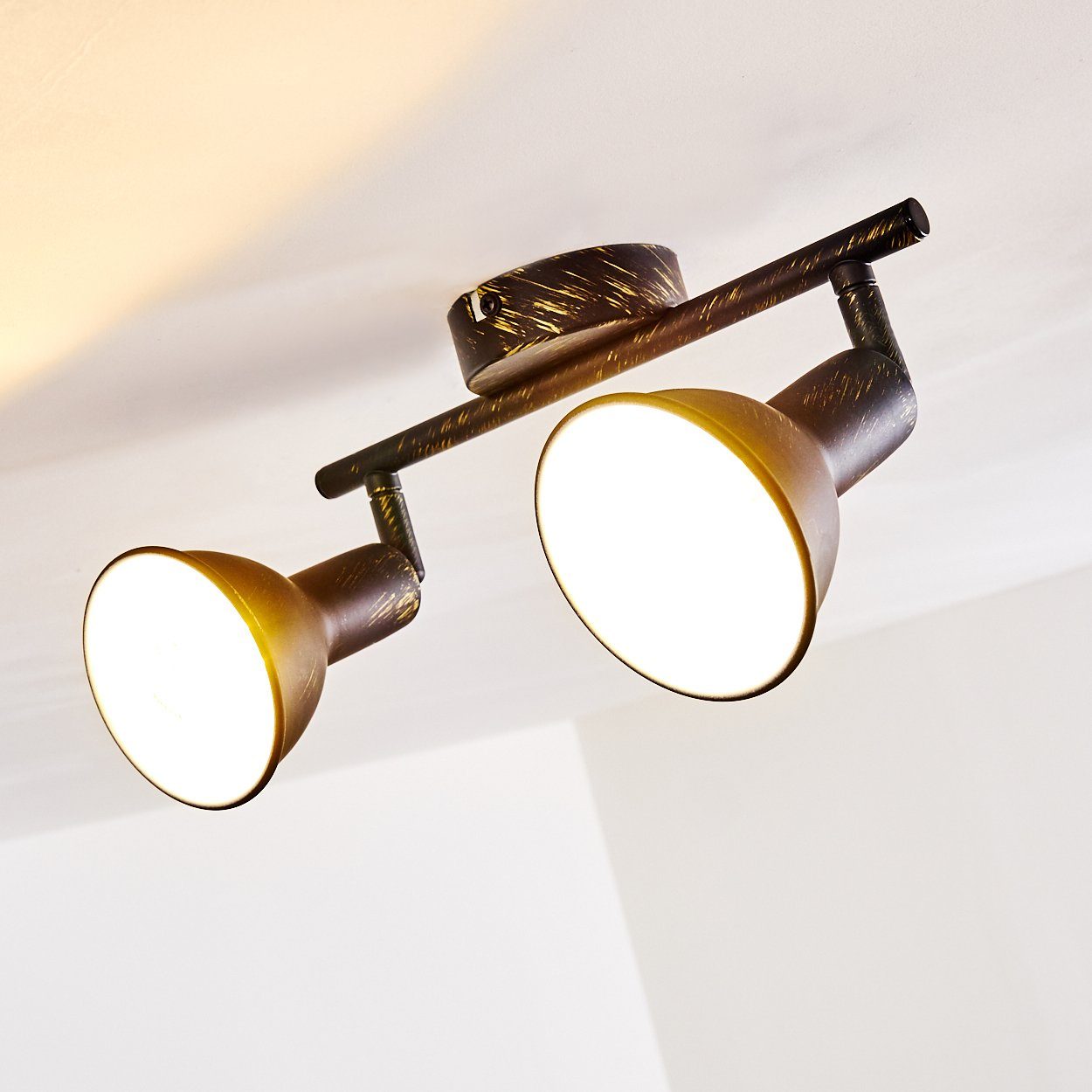 mit Design Retro/Vintage ohne Leuchtmittel, hofstein Metall Strahlern, in Deckenlampe im aus 2xE14, Deckenstrahler Schwarz/Gold/Weiß, verstellbaren »Celano«