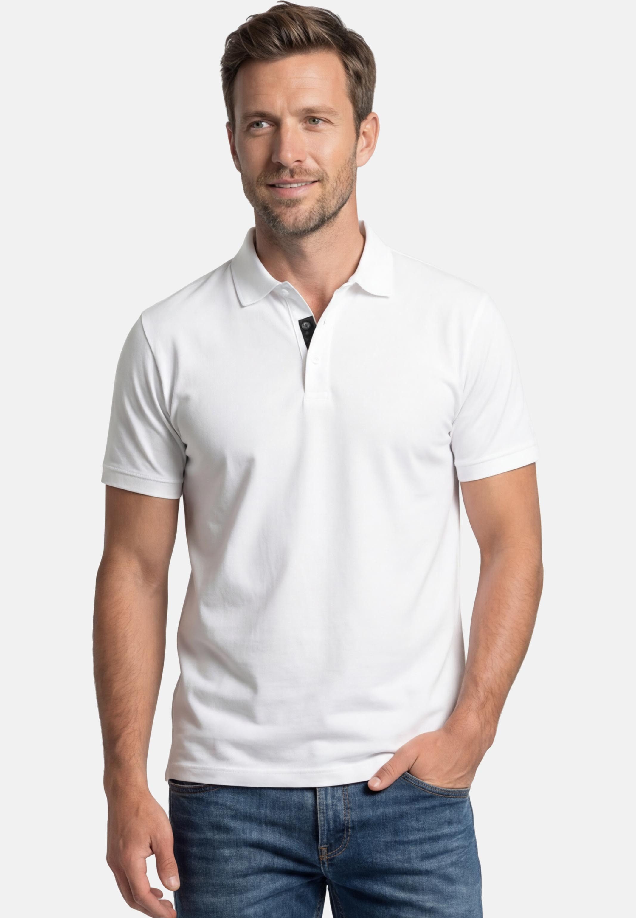 RAGMAN Poloshirt Basic (1-tlg) Poloshirt - Baumwolle - Atmungsaktiv