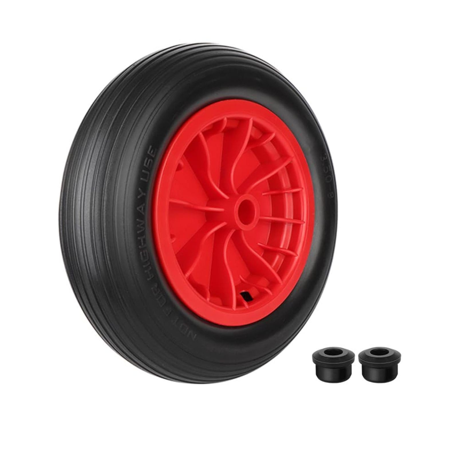 Youyijia Bollerwagen-Reifendecke 14-Zoll-Schubkarrenrad 3.5 8 PU Pannensicheres Vollrad Robuster