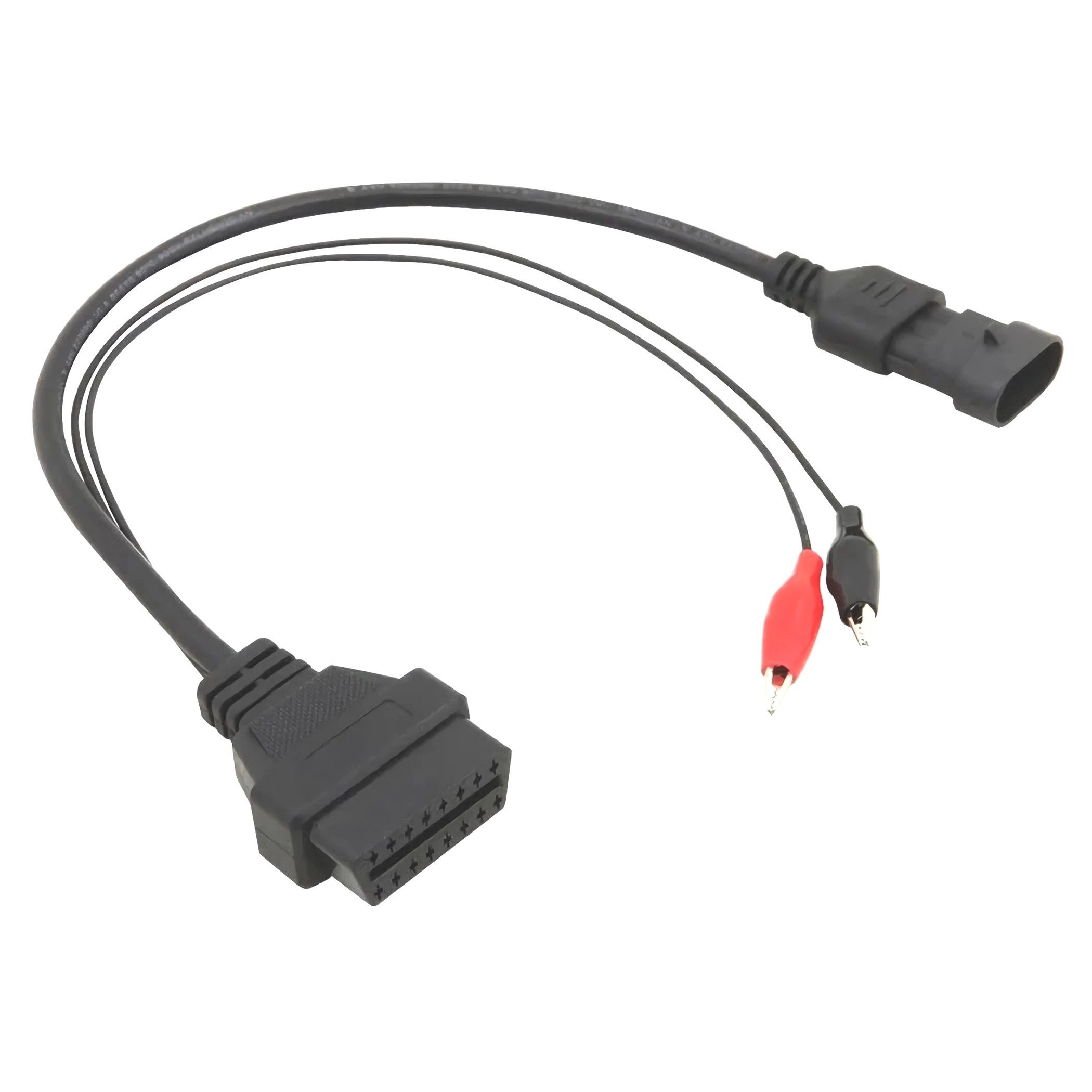 Bolwins H86 3Pin Adapter Stecker OBD2 16pin passend für Fiat Alfa Romeo Lancia Elektro-Kabel, 3-Pin OBD Stecker (männlich), OBD2 16-Pin Buchse (weiblich) (39 cm), Plug & Play, hochwertiges TPE- und Kupfermaterial, hohe Flexibilität