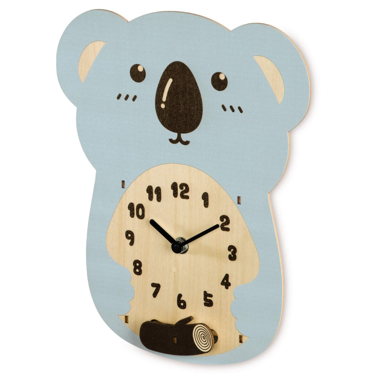 Hama Uhr Kinderwanduhr Koala Holz Wanduhr Kinder Mint (Kinderuhr Quarz Uhr günstig online kaufen