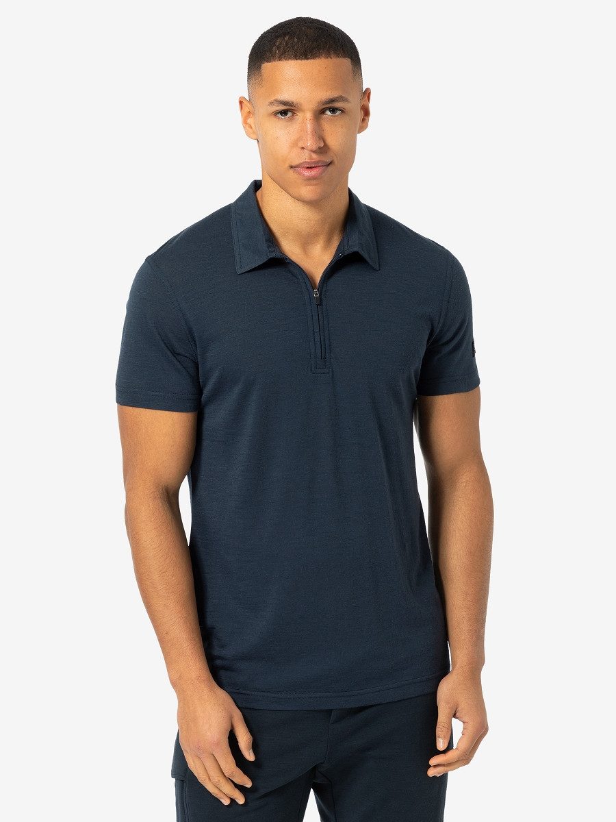 Poloshirt für Herren, Merino ZIP POLO