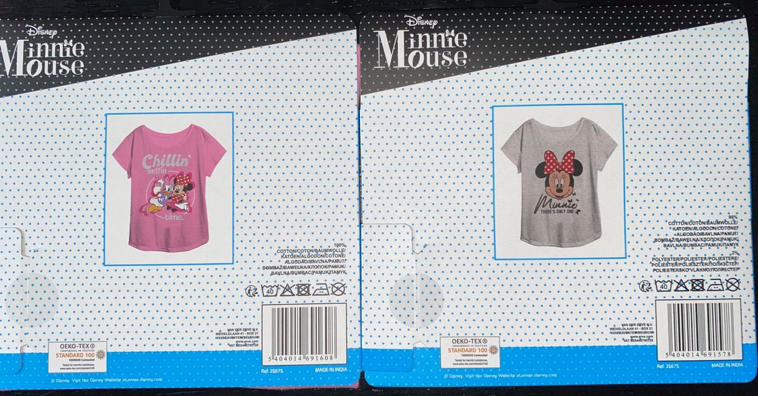 Mouse Mädchen für Mädchenshirt rosa 4 Print-Shirt 9 10 + 116 92 Kinder 2x Größen Jahre 128 5 grau 2 Minnie 3 T-Shirt Disney 7 104 8 6 MINNIE Doppelpack MOUSE