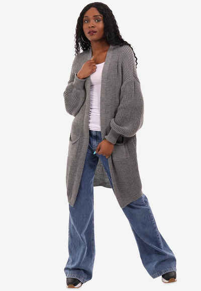YC Fashion & Style Cardigan One Size Strick-Cardigan mit Taschen in Unifarbe, mit aufgesetzten Taschen