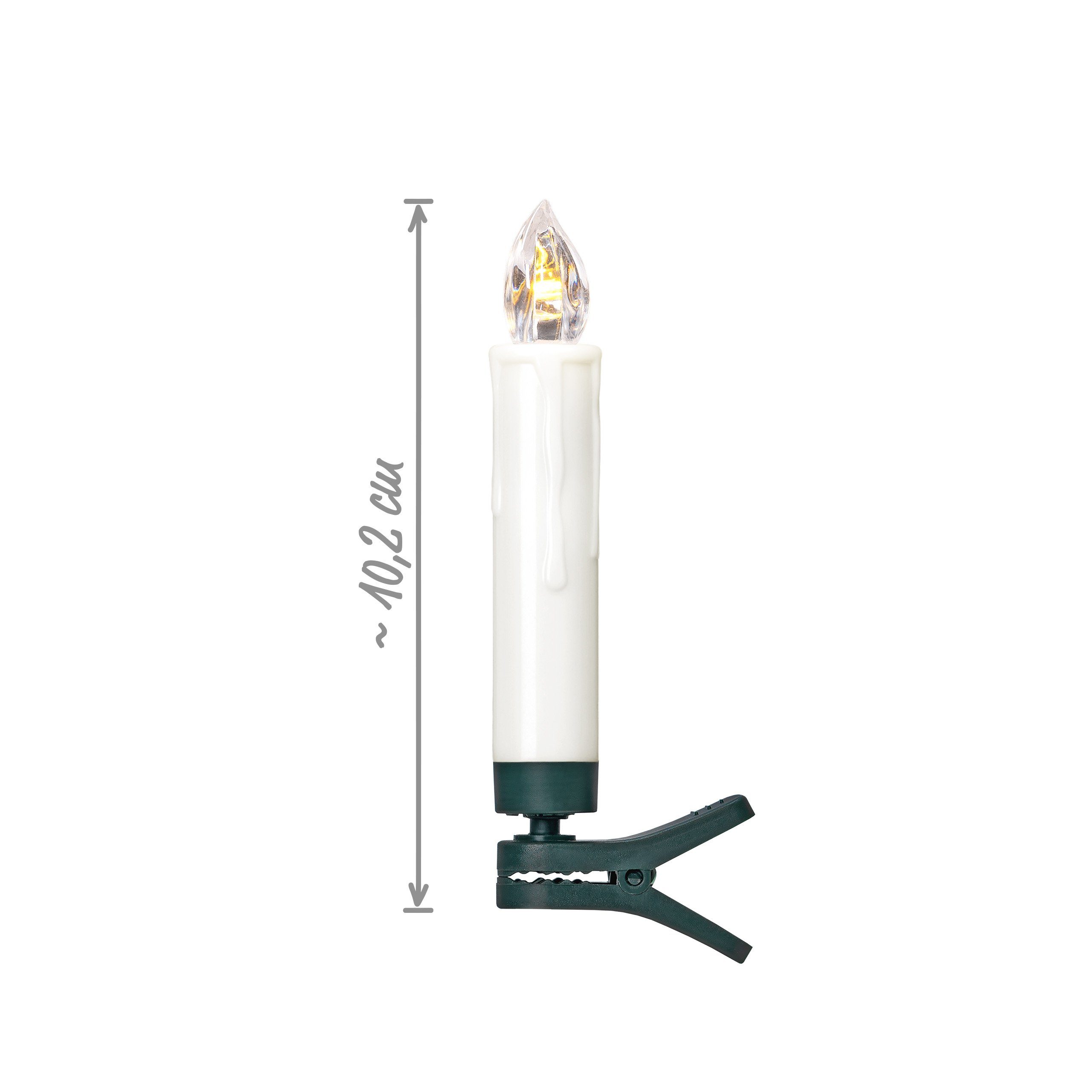 IC Winterworld LED-Christbaumkerzen 15 kabellose LED Weihnachtsbaumkerzen mit Fernbedienung, Komplett-Set, flammenlose Kerzen mit Tropfen, perfekte Alternative zur Lichterkette