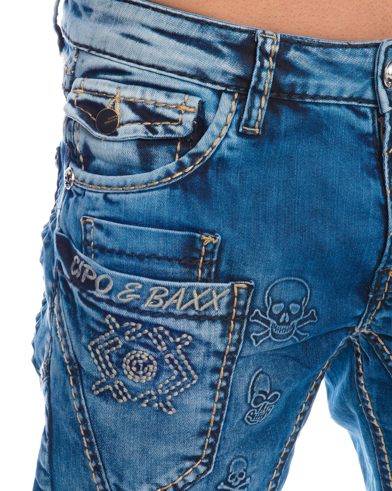 Slim-fit-Jeans Herren Jeans Hose mit stylischem Nahtdesign