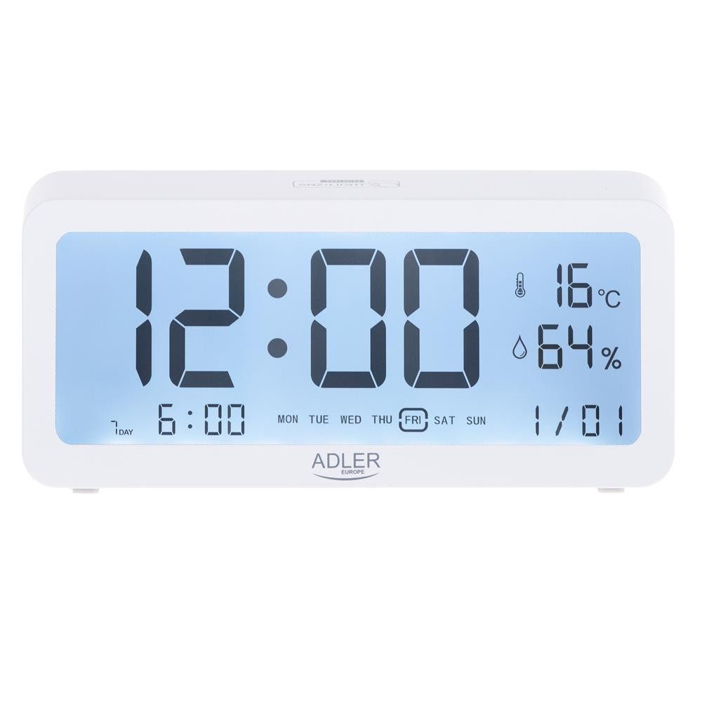Adler Wecker AD 1195w digital, batteriebetrieben, Temperaturanzeige, weiß günstig online kaufen