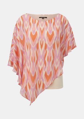 Comma Kurzarmbluse Bluse mit asymmetrischem Chiffon-Overlay