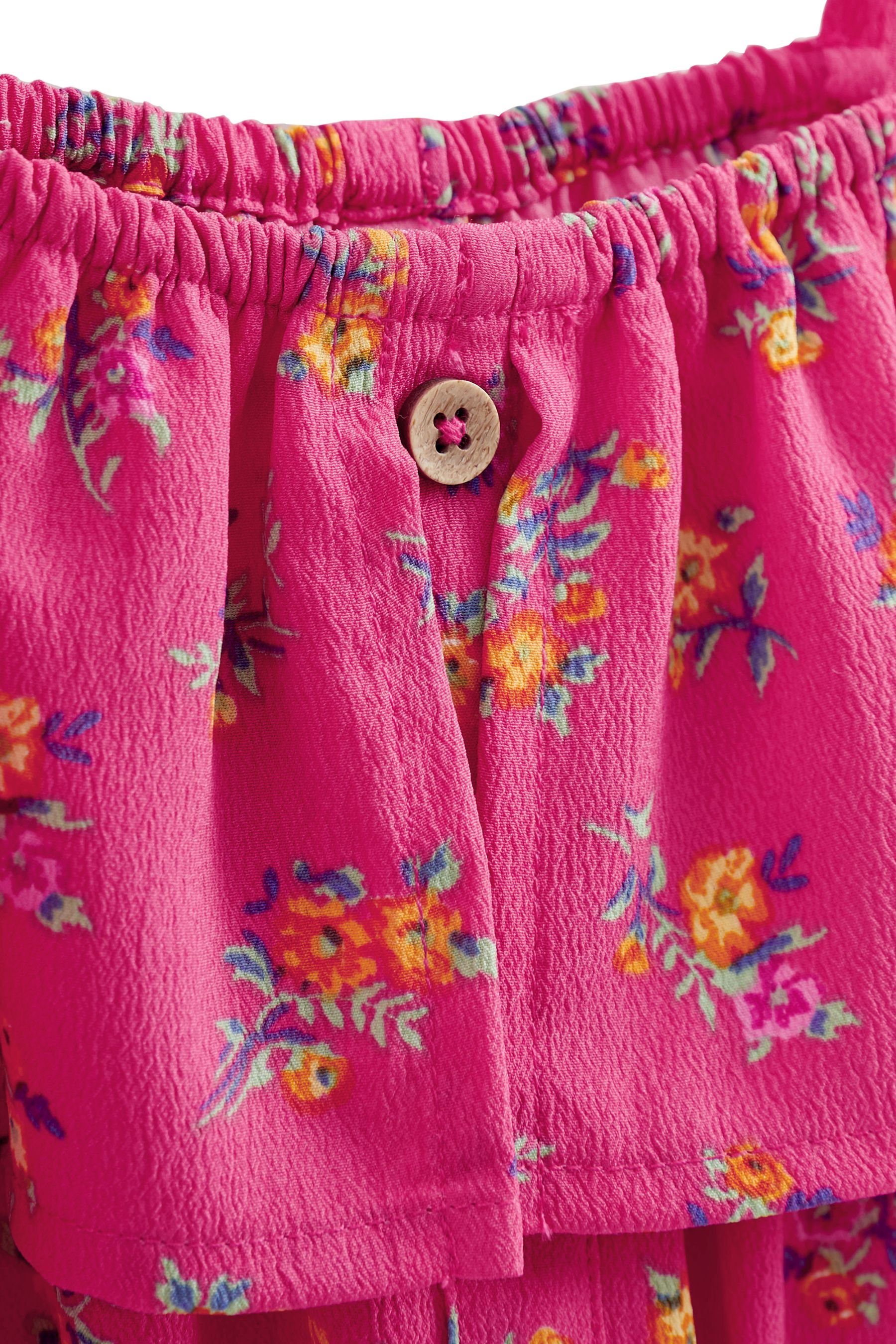 Next Schulterfreies Ditsy (1-tlg) Trägerkleid Pink Kleid mit Print