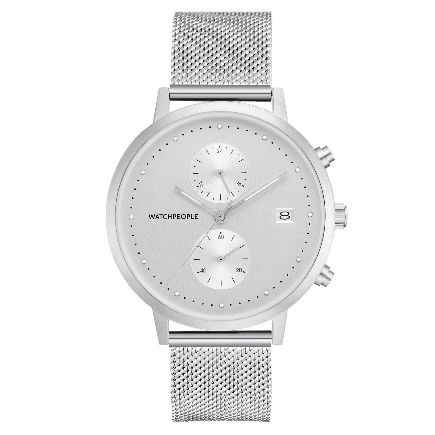 Watchpeople Multifunktionsuhr Cosmo WP 047-02, flach, Datumsanzeige, Dual-Time, easy release Band