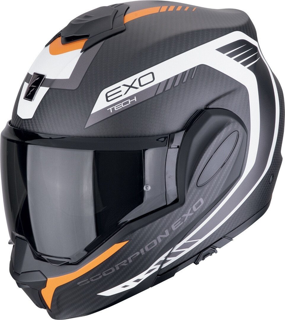 Scorpion Exo Motorradhelm EXO Tech Evo Carbon Cosy Helm, integriertes Sonnenvisier
