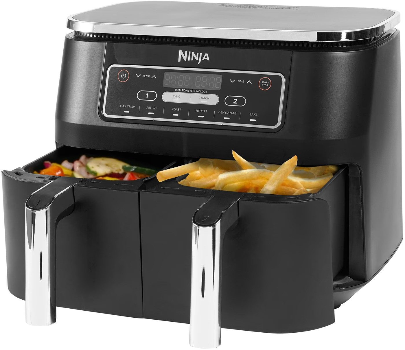 NINJA Heißluftfritteuse Foodi Dual Zone AF300EU, 2400 W, 2 Zonen & 6 Programmen – Bild 3 von 5